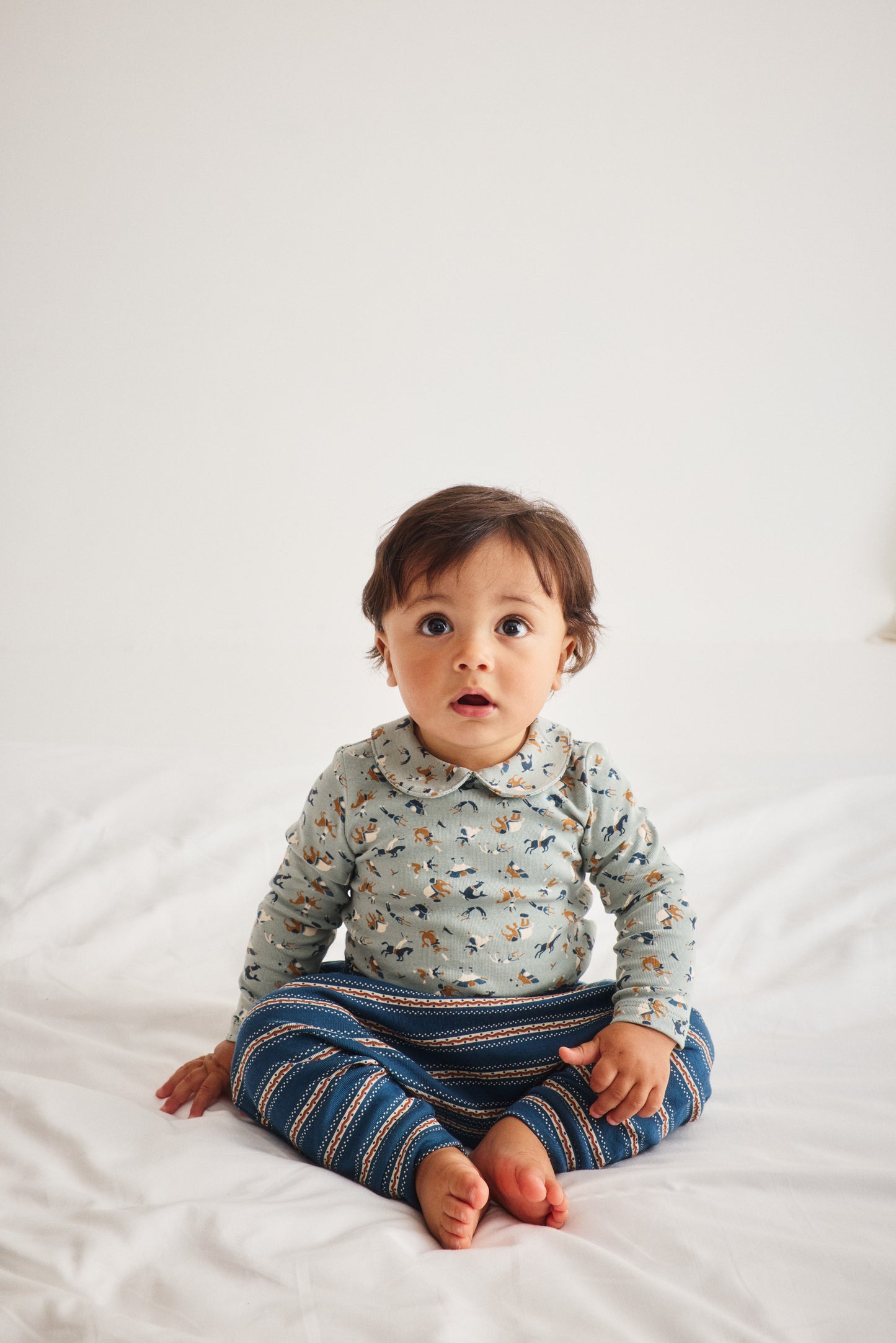 Baby Gus Pant - Marine Blue Sgraffito