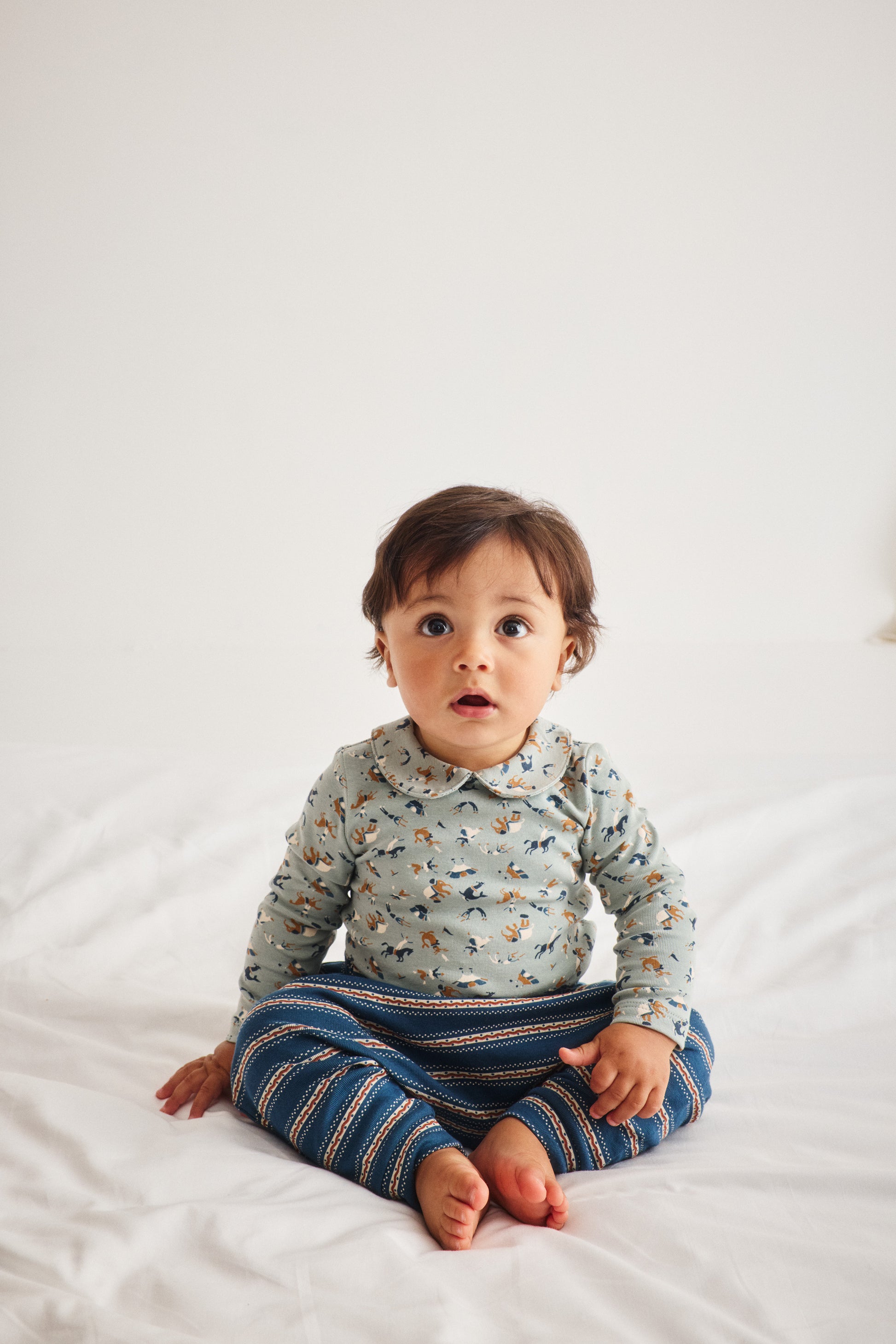 Baby Gus Pant - Marine Blue Sgraffito