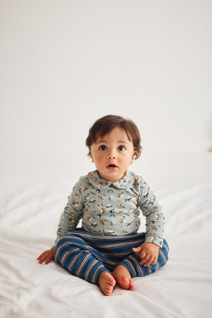 Baby Gus Pant - Marine Blue Sgraffito