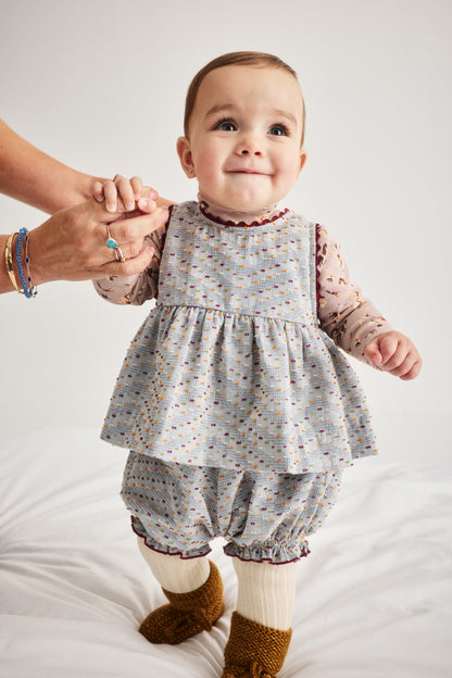 Baby Hana Top - Marine Blue Celebration