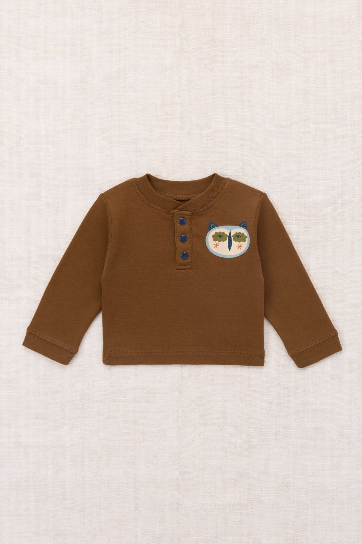 Baby Hibou Henley Top - Nutmeg