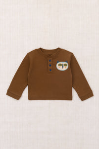 Baby Hibou Henley Top - Nutmeg