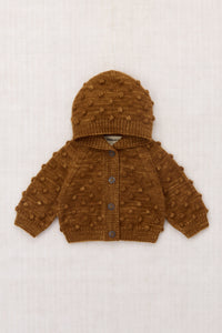 Baby Hooded Popcorn Cardigan - Nutmeg