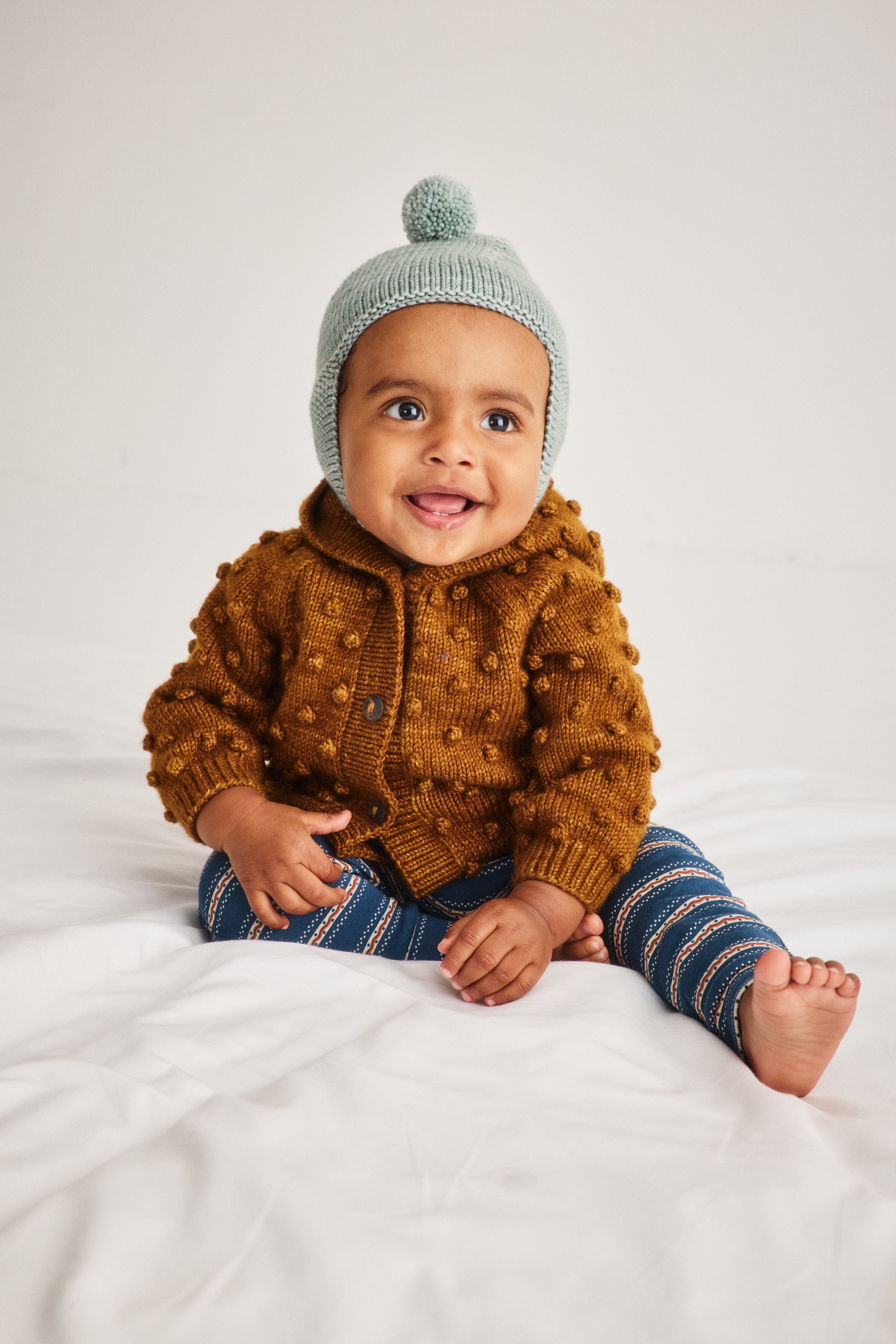 Baby Hooded Popcorn Cardigan – Misha & Puff
