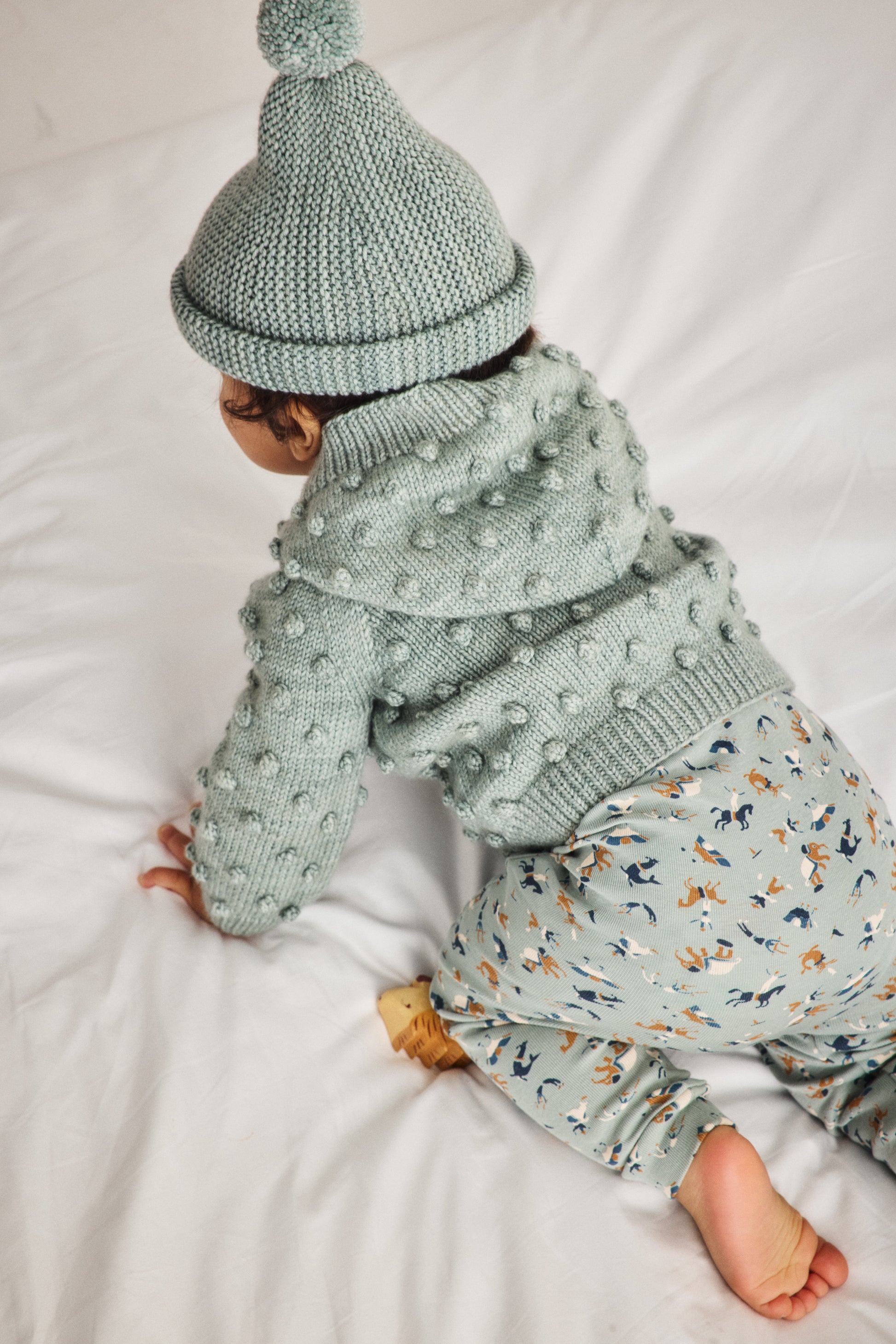 Baby Hooded Popcorn Cardigan - Onsen