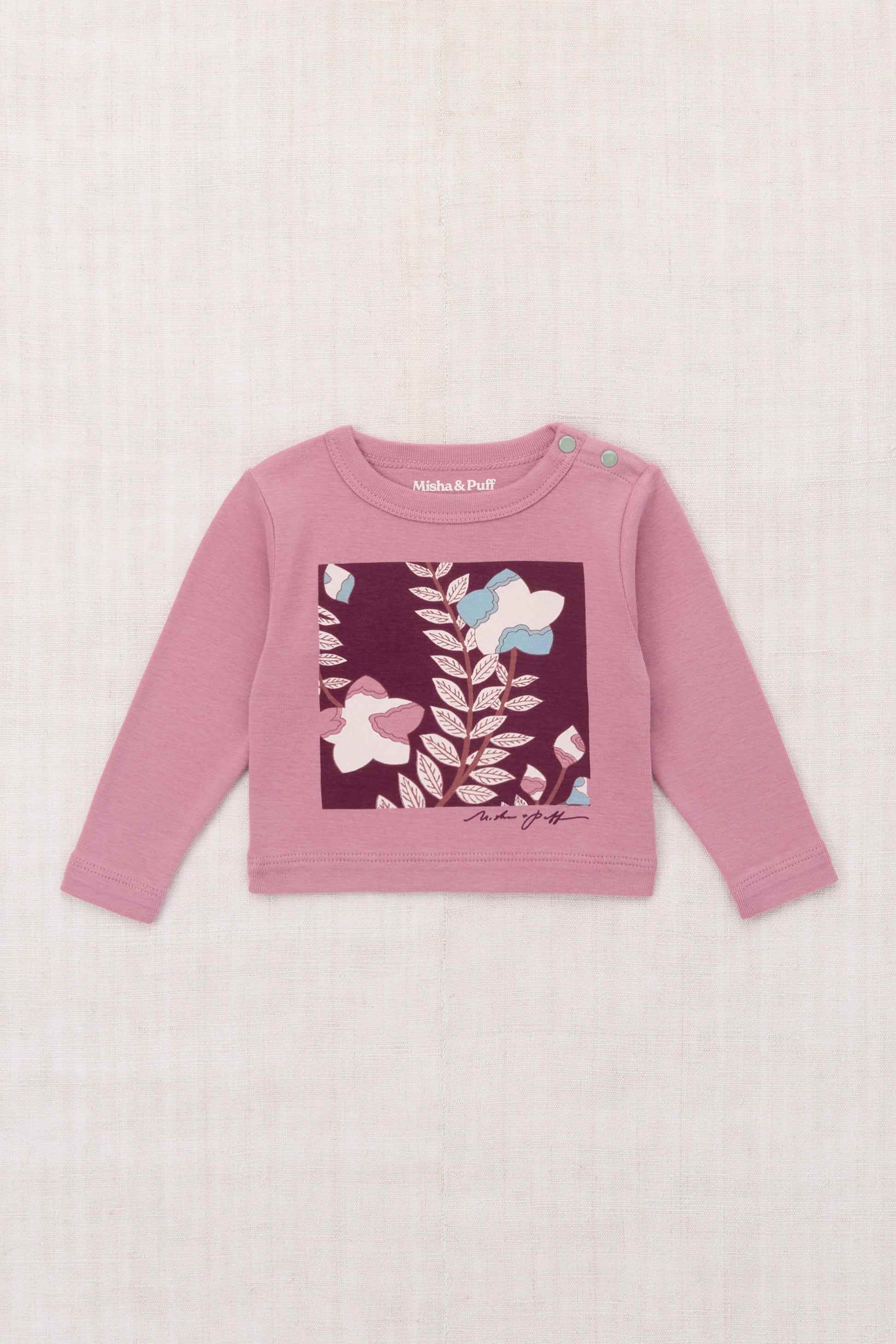 Baby Kikyo Flower Boxy Top - Antique Rose