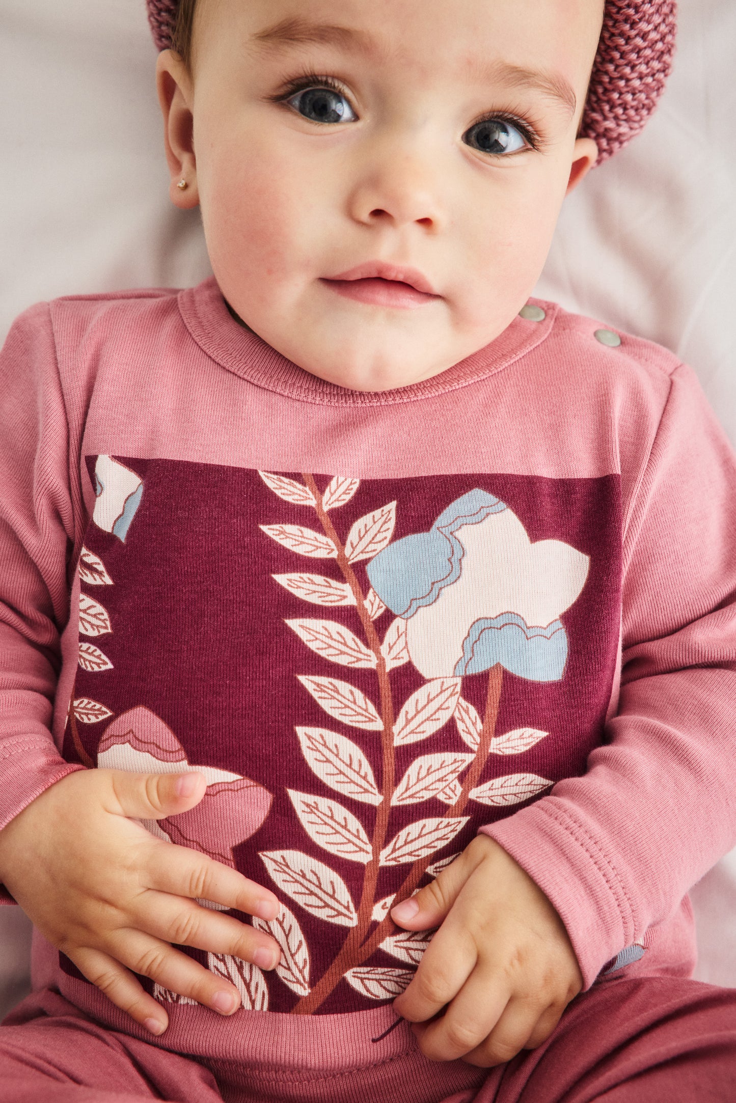Baby Kikyo Flower Boxy Top - Antique Rose