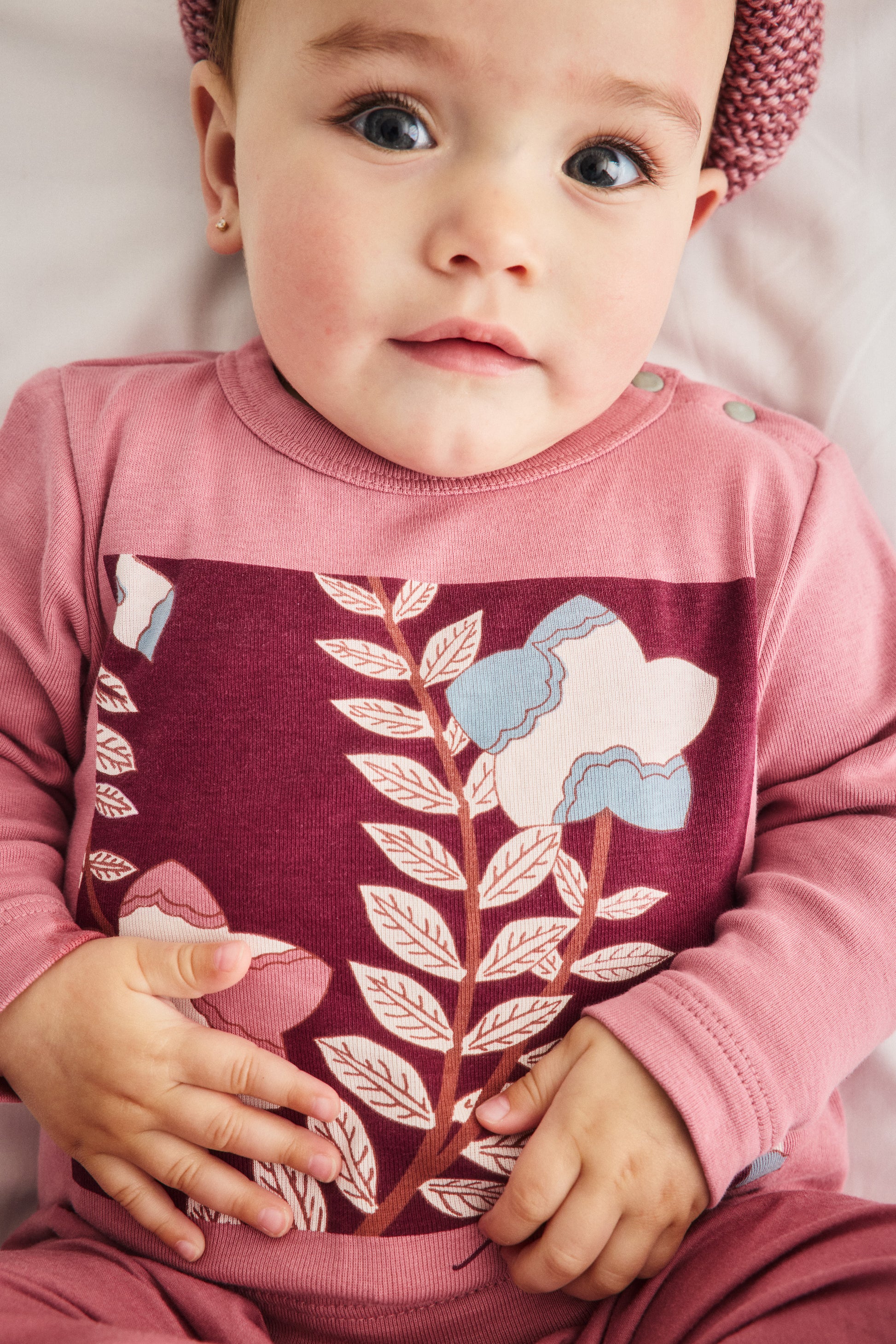 Baby Kikyo Flower Boxy Top - Antique Rose