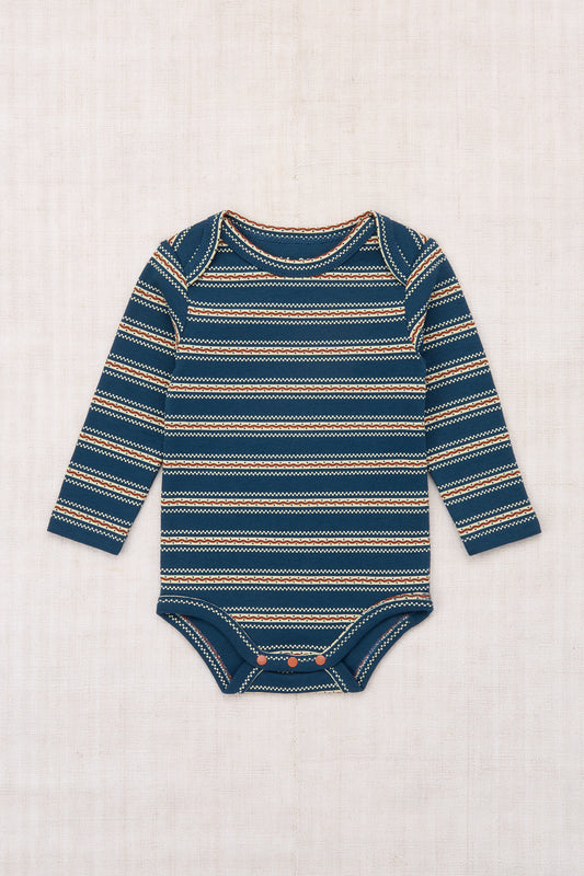 Baby Lap Onesie - Marine Blue Sgraffito