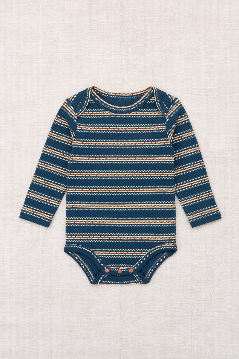 Baby Lap Onesie - Marine Blue Sgraffito