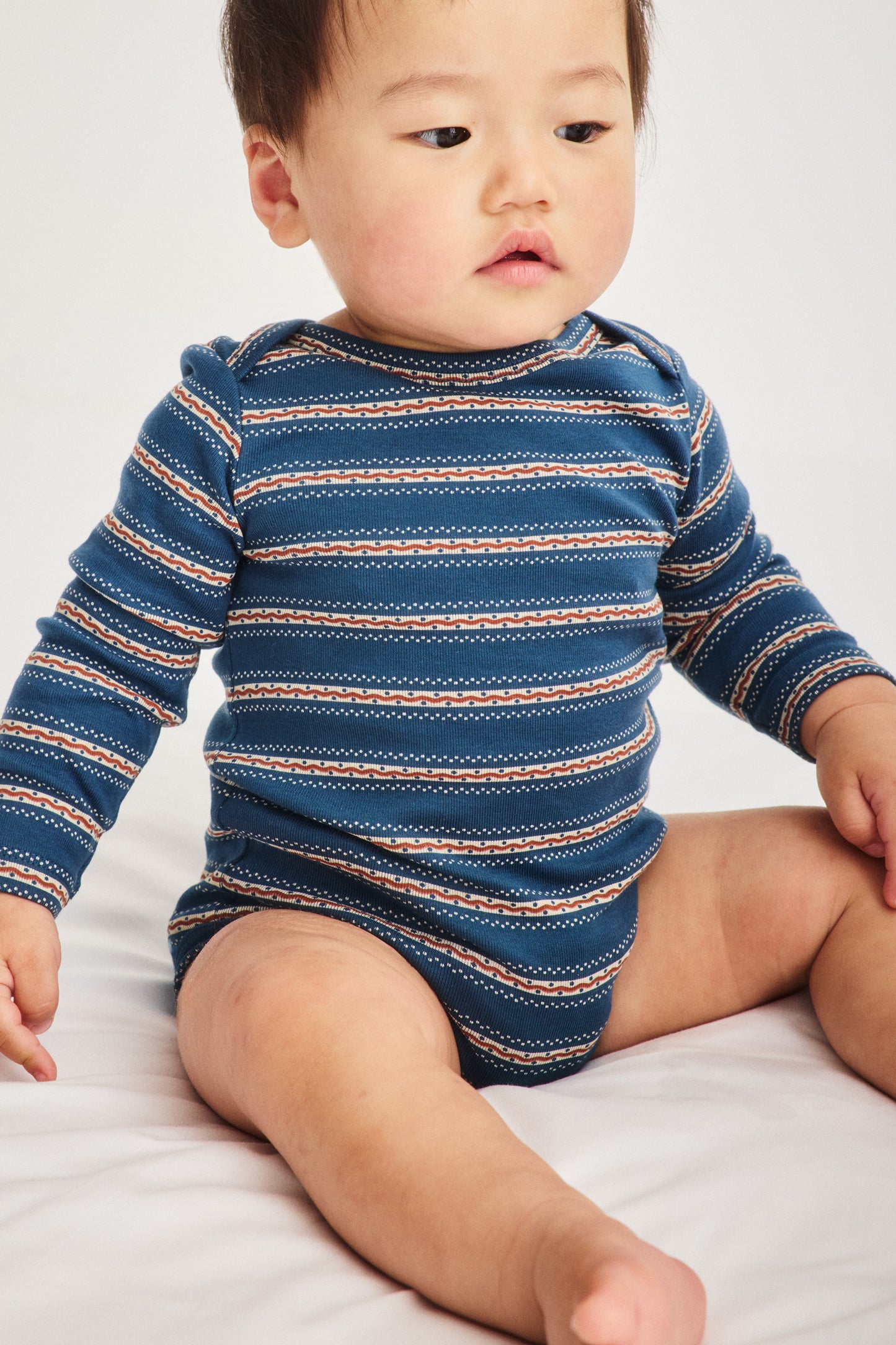 Baby Lap Onesie - Marine Blue Sgraffito