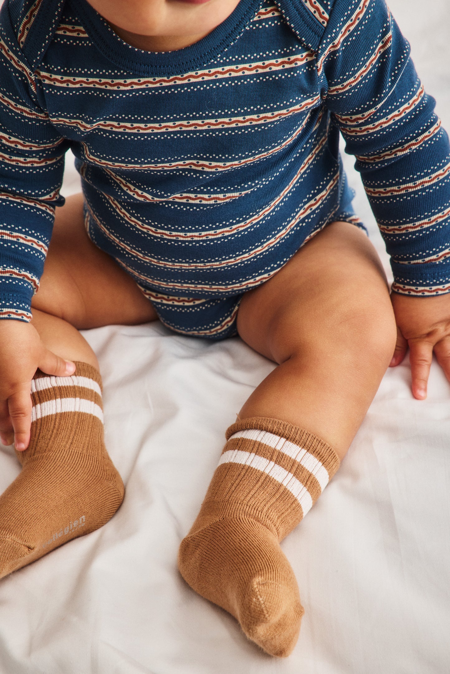 Baby Lap Onesie - Marine Blue Sgraffito