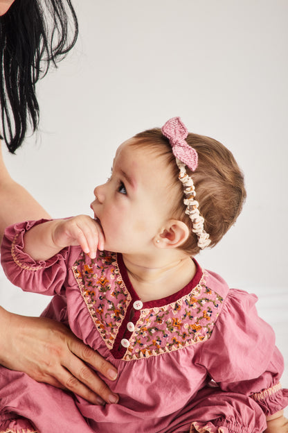 Baby Leaf Headband - Antique Rose