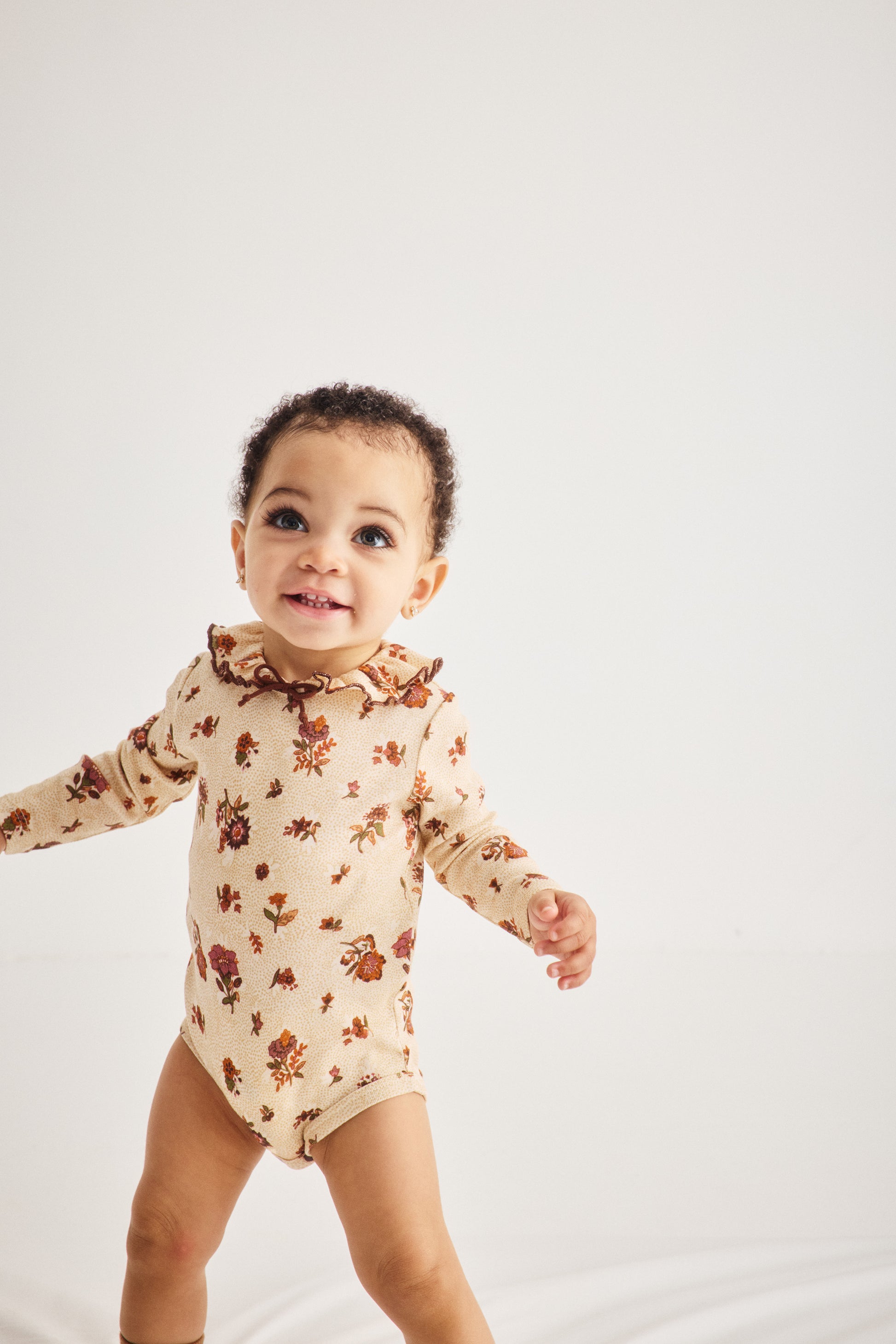 Baby Pattie Onesie - String/Antique Rose Holyoke Floral