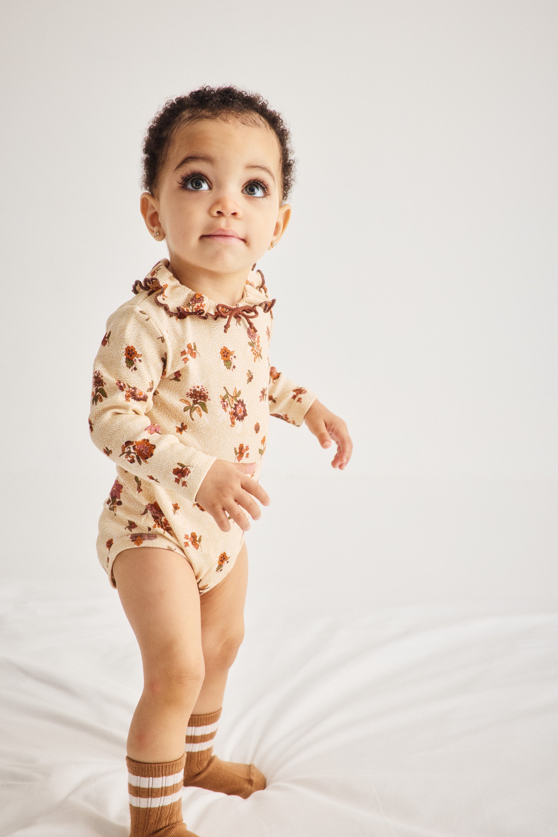 Baby Pattie Onesie - String/Antique Rose Holyoke Floral