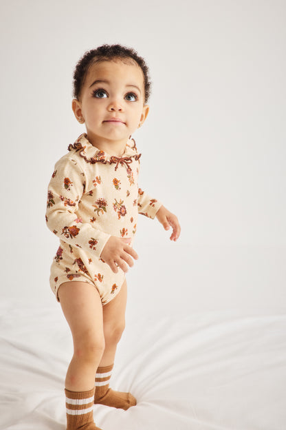 Baby Pattie Onesie - String/Antique Rose Holyoke Floral