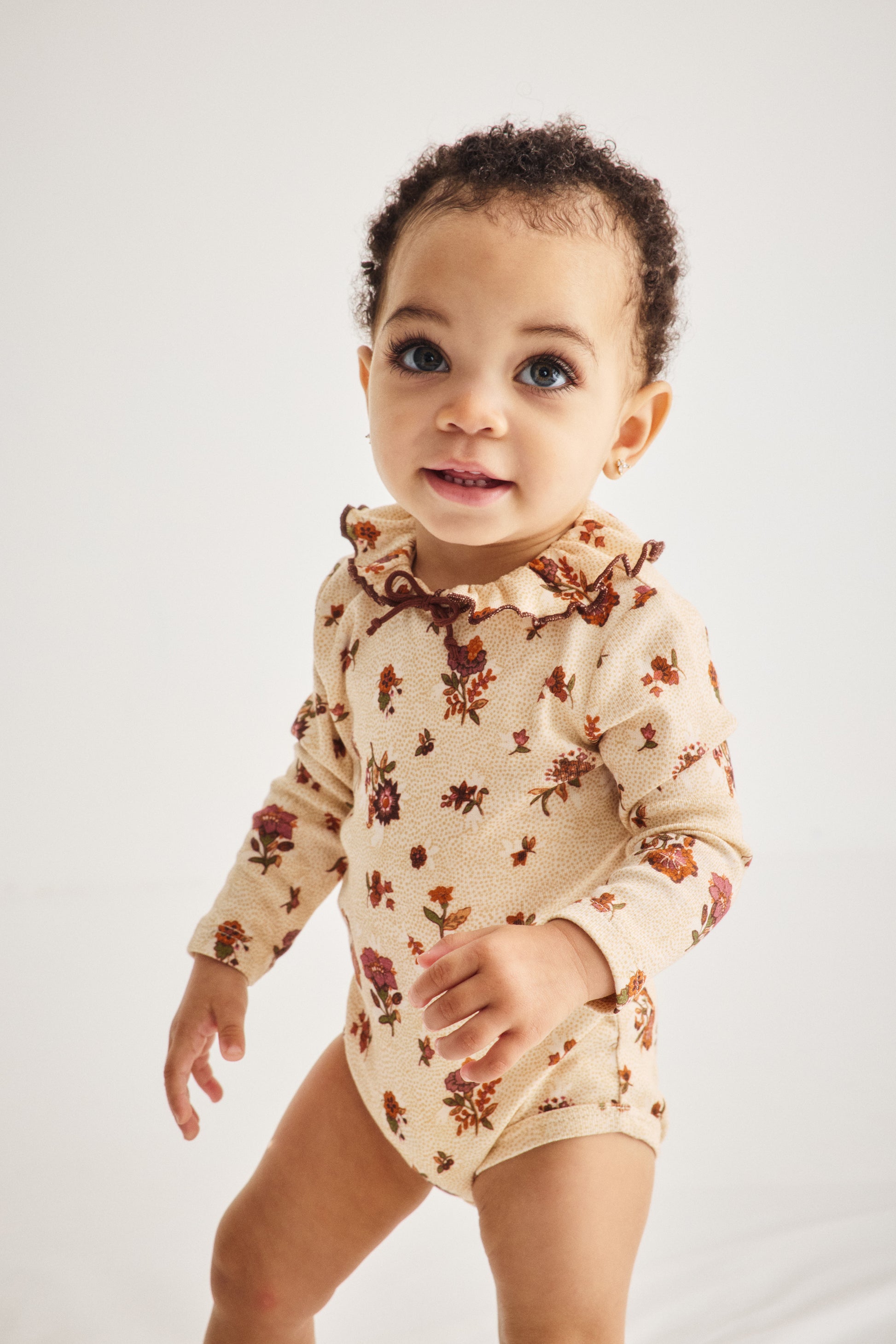 Baby Pattie Onesie - String/Antique Rose Holyoke Floral