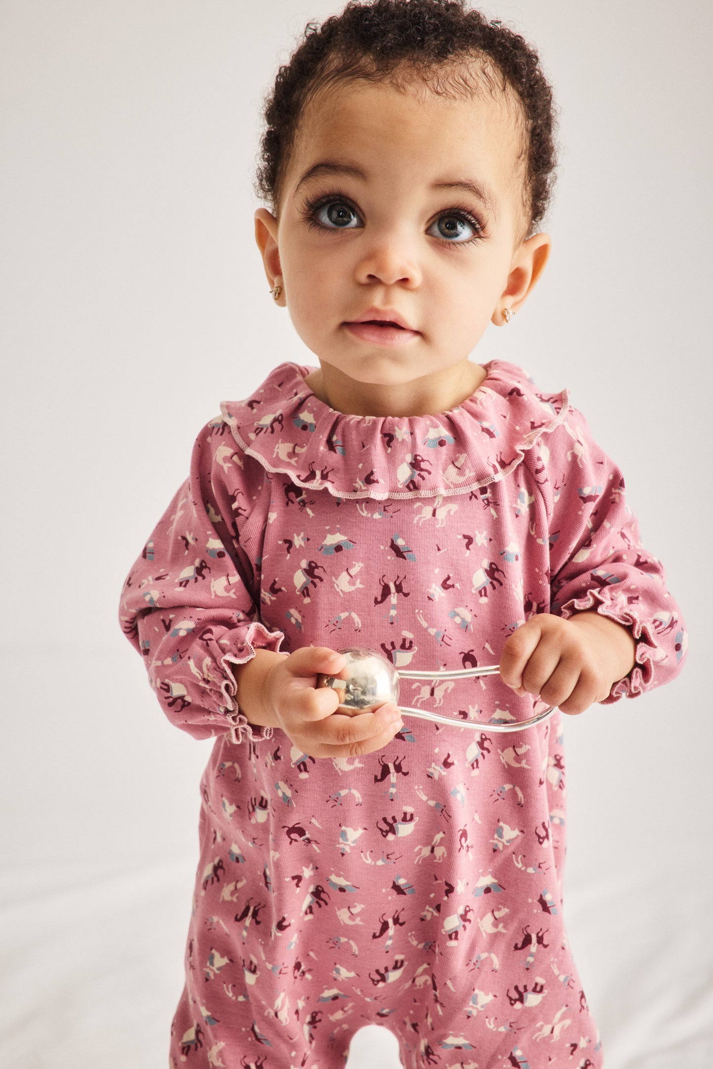 Baby Pierrot Onesie - Antique Rose Circus