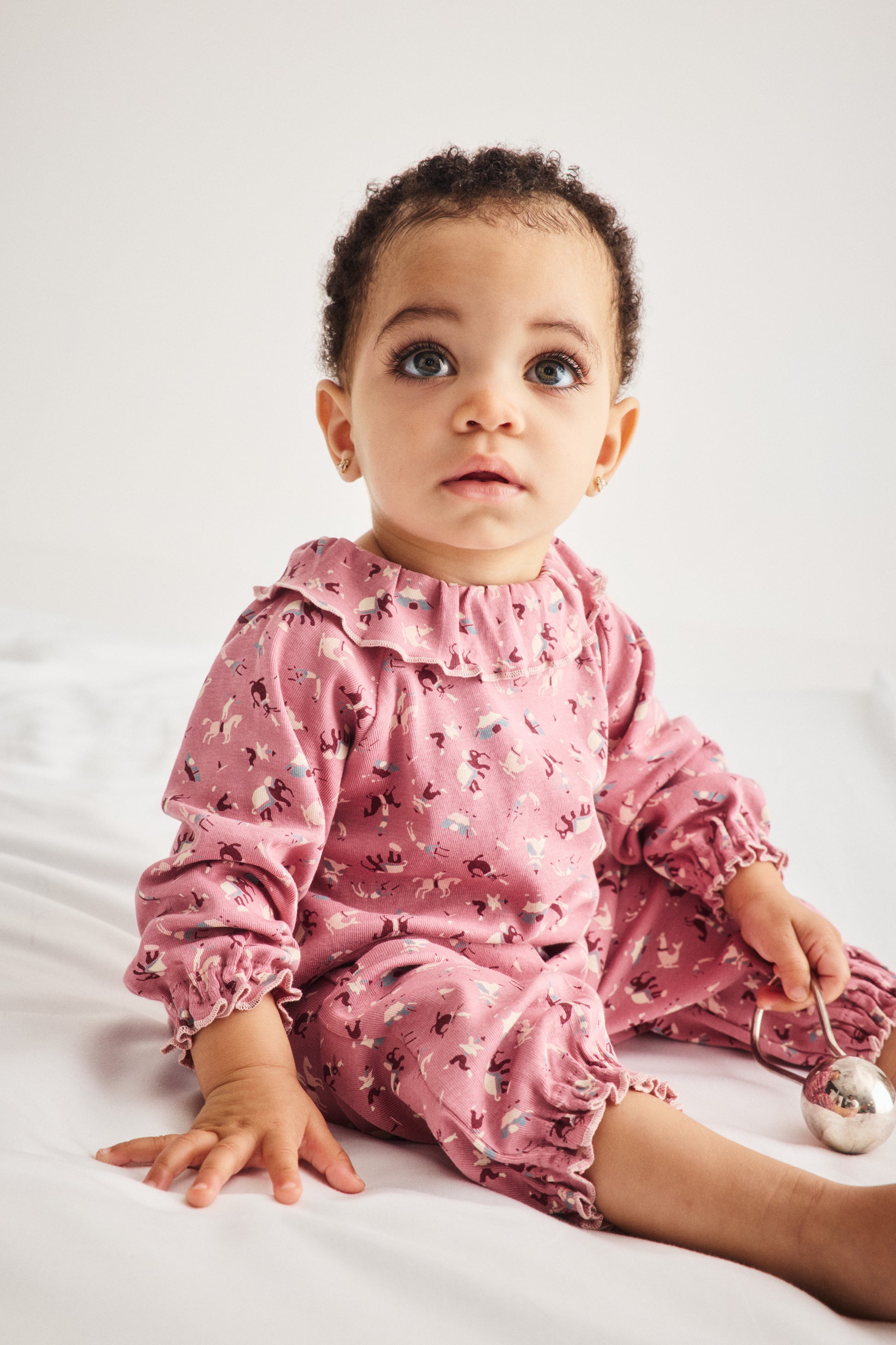 Baby Pierrot Onesie - Antique Rose Circus