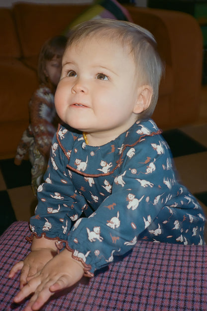 Baby Pierrot Onesie - Moonlight Cat & Mouse