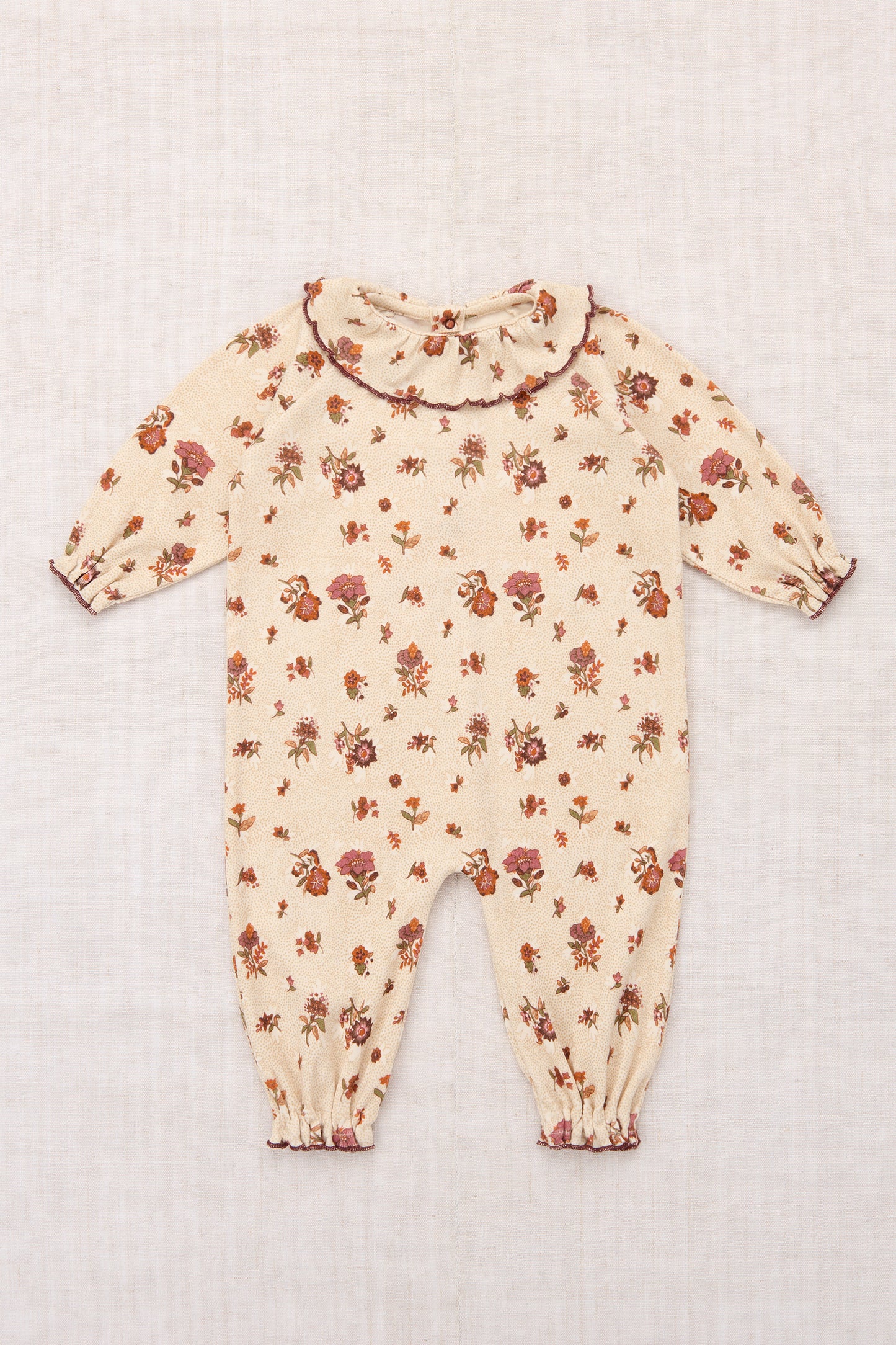 Baby Pierrot Onesie - String/Antique Rose Holyoke Floral
