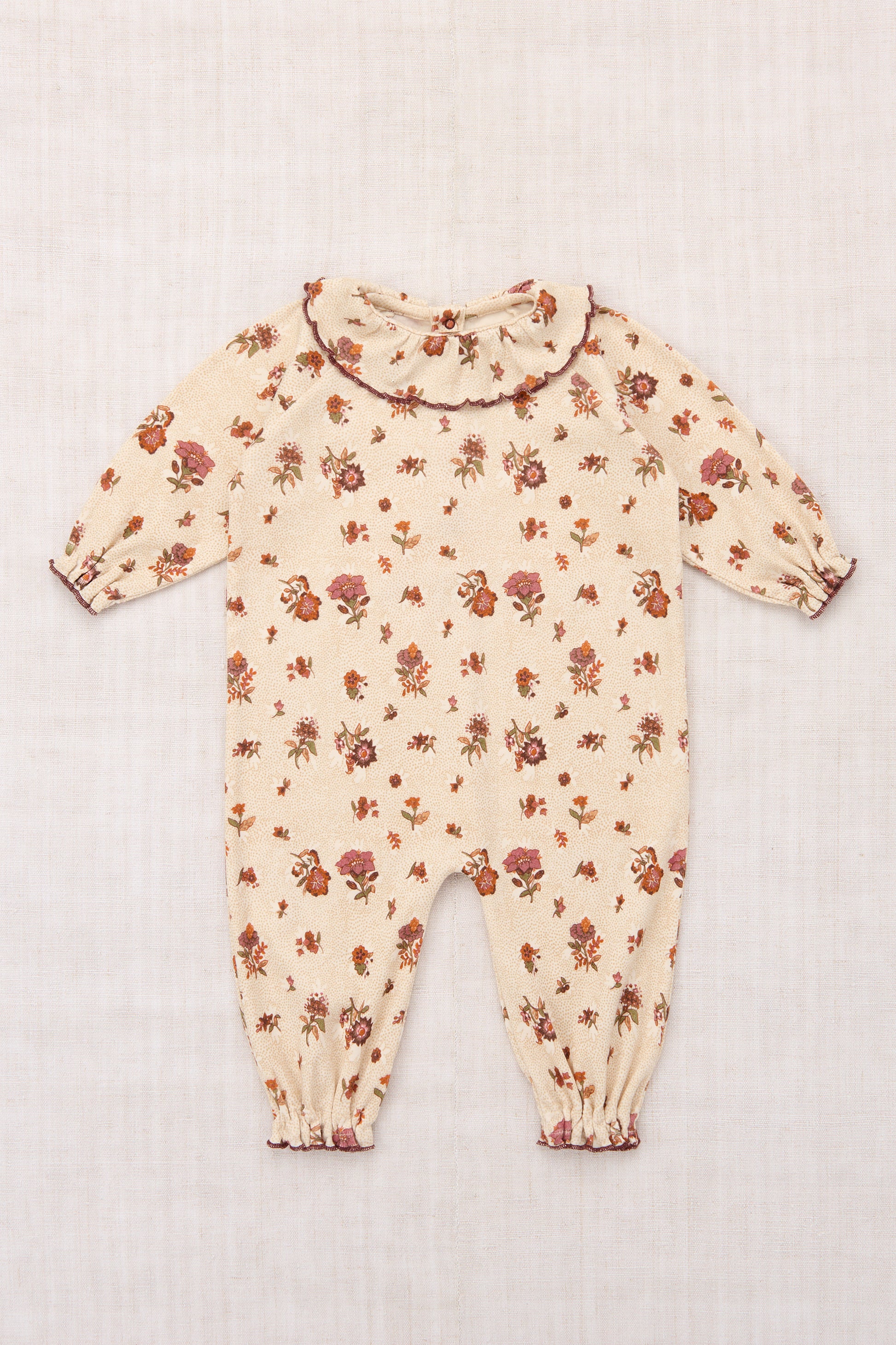 Baby Pierrot Onesie - String/Antique Rose Holyoke Floral