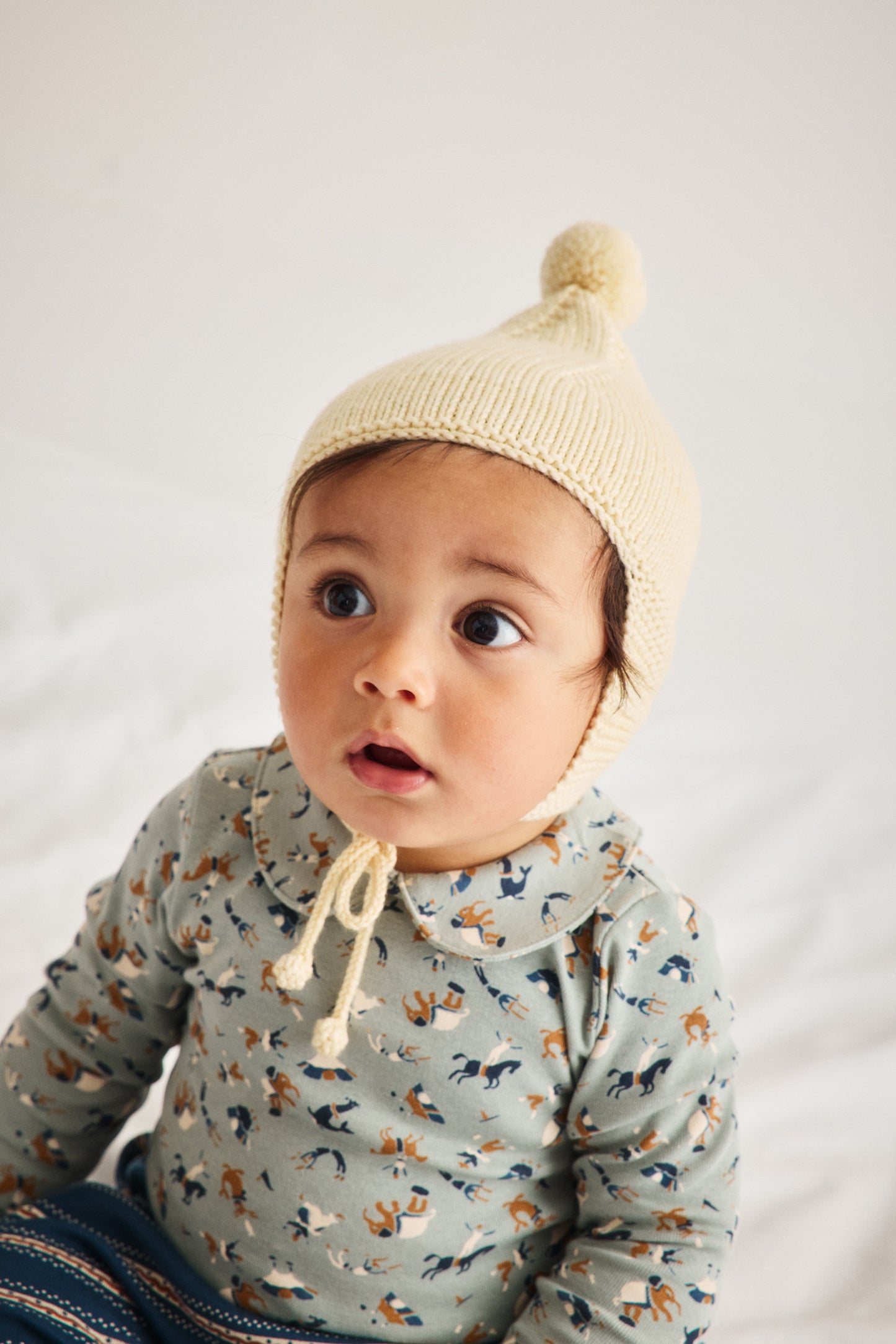 Baby Pointy Peak Hat - Shortbread