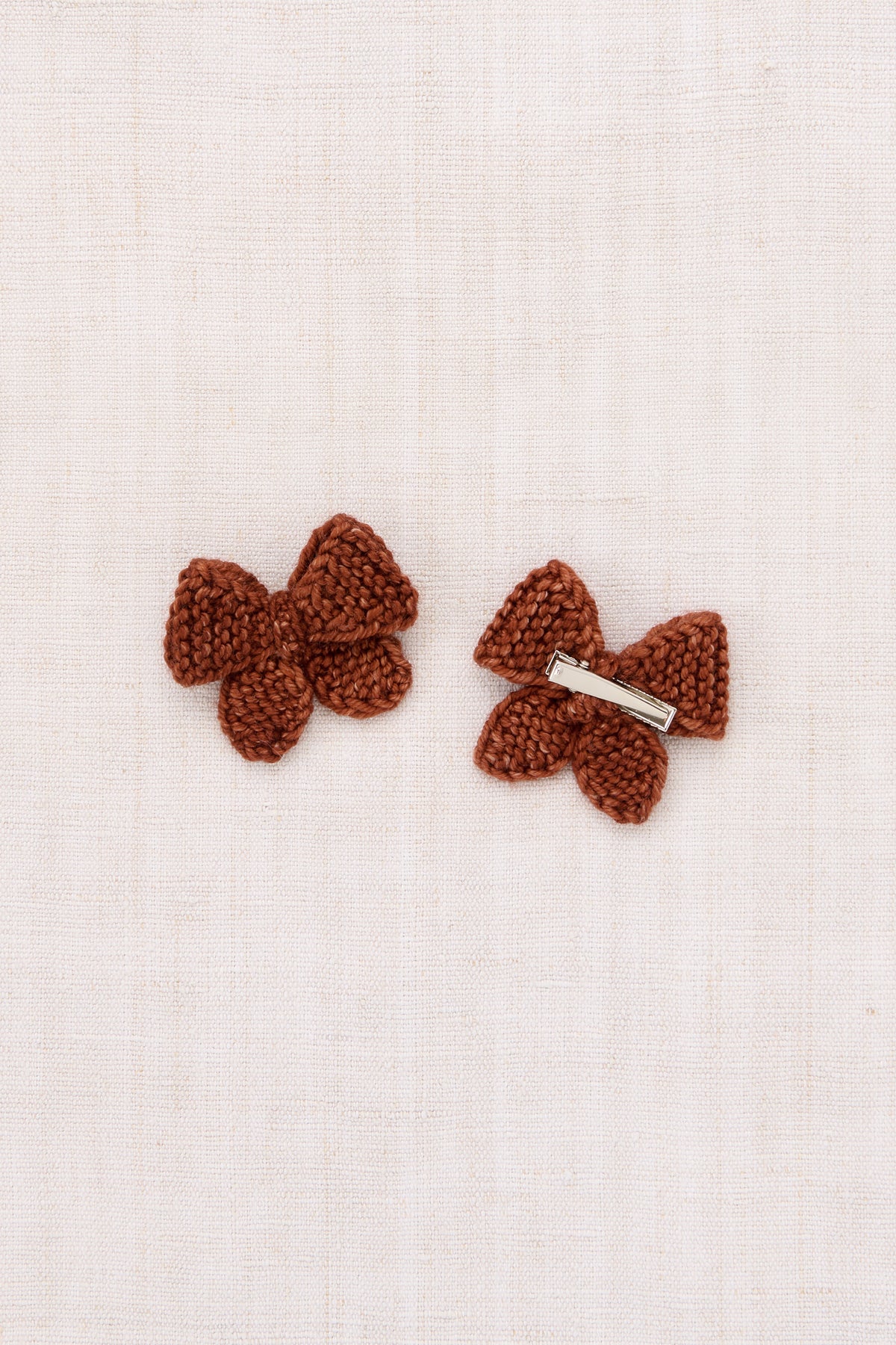 Baby Puff Bow Set - Cedar