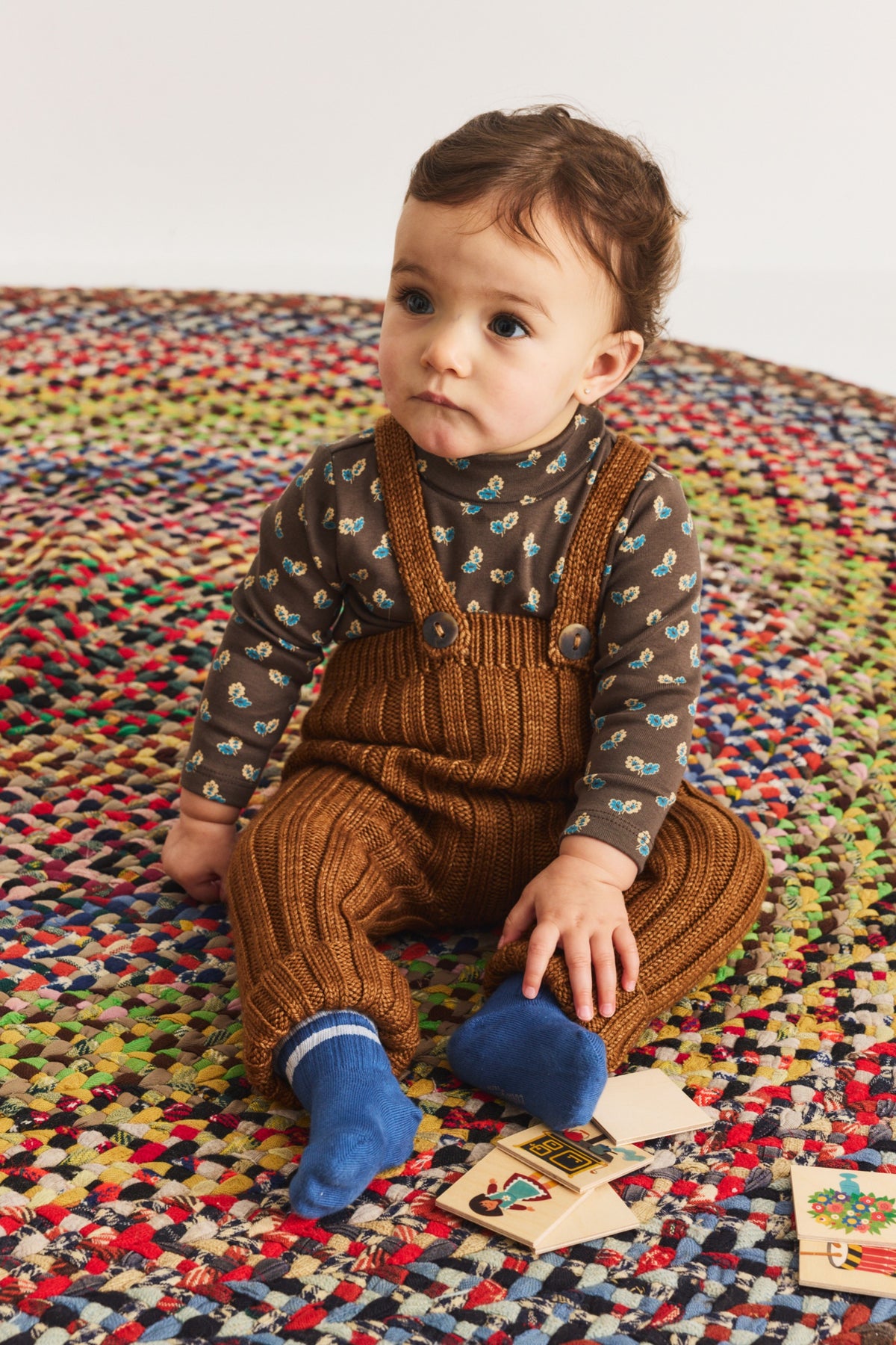 Baby Rib Longies - Acorn