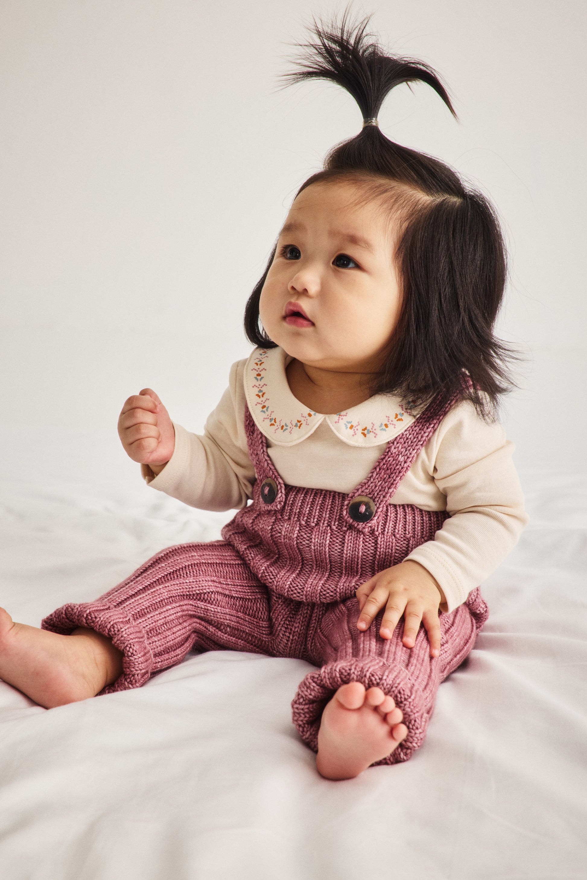 Baby Rib Longies - Antique Rose