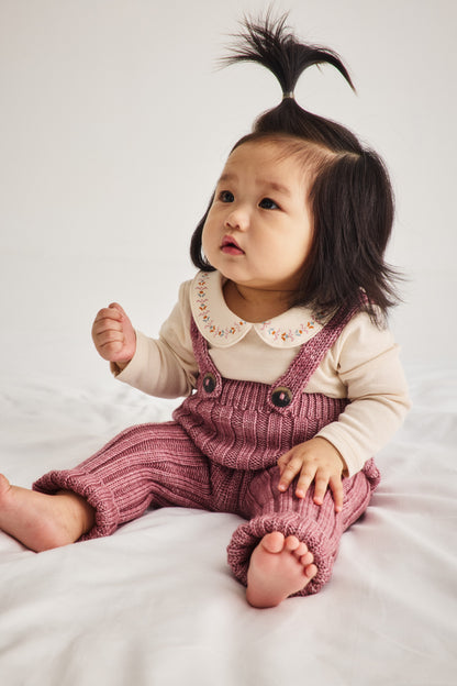 Baby Rib Longies - Antique Rose