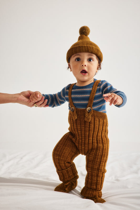 Baby Rib Longies - Nutmeg