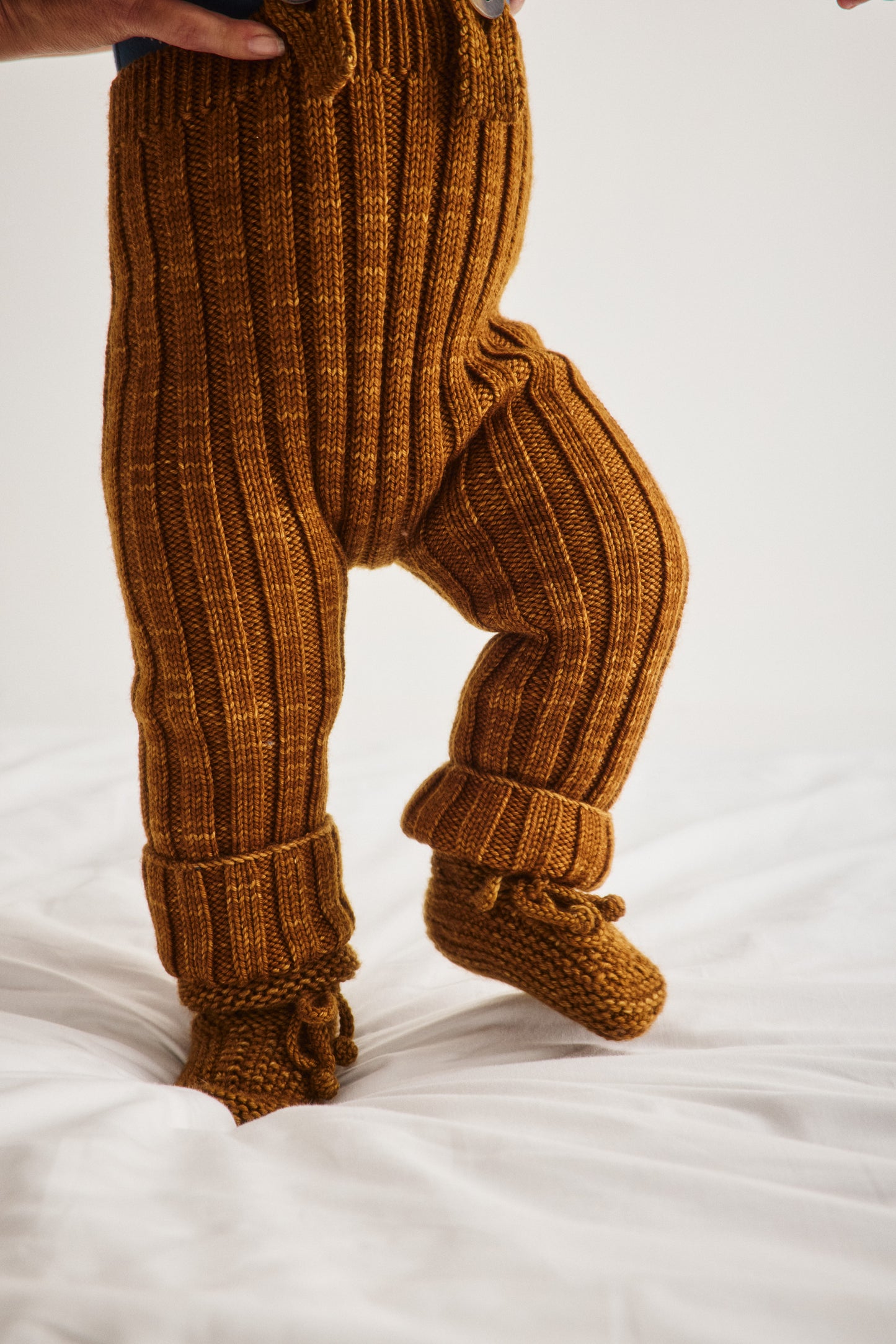 Baby Rib Longies - Nutmeg