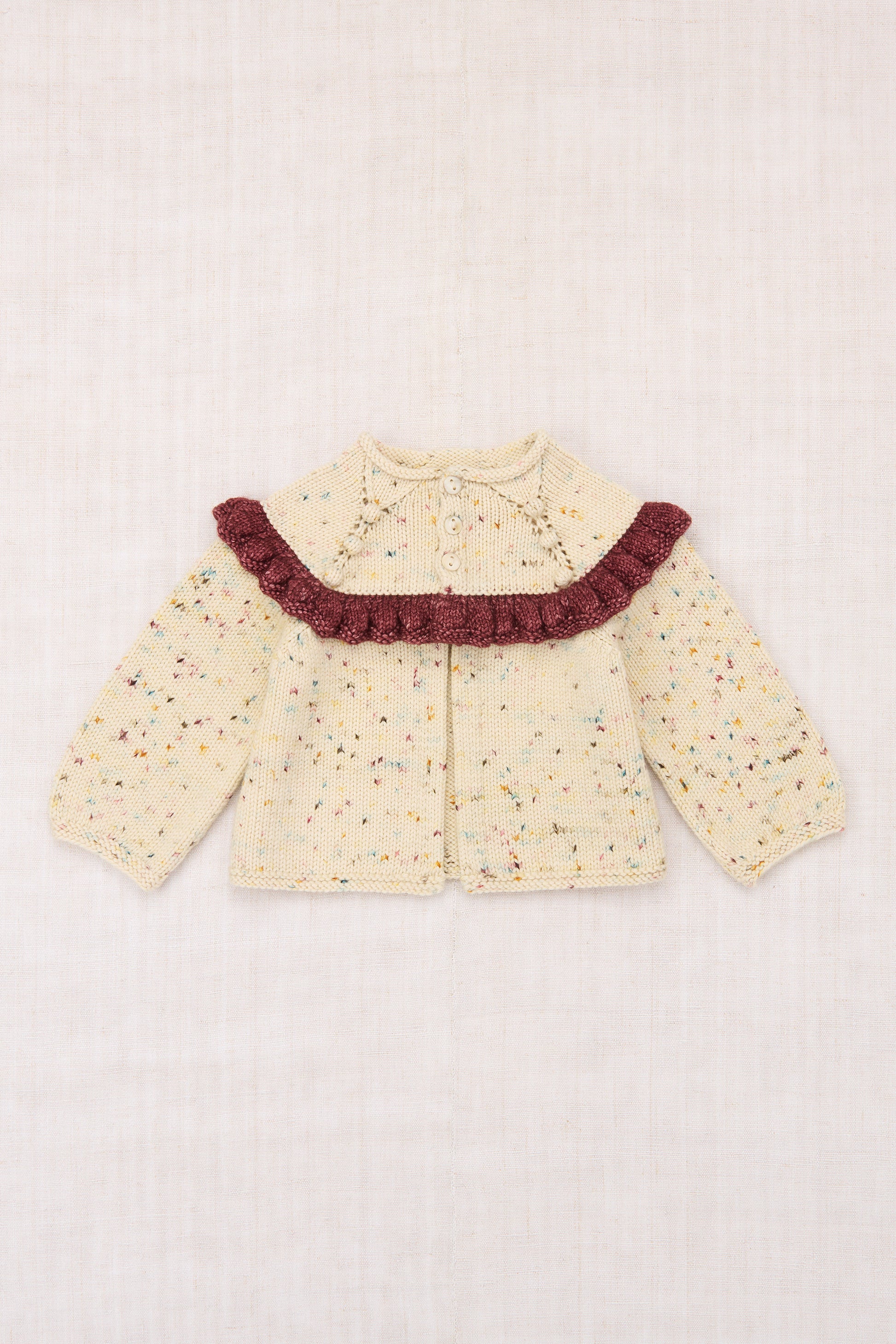 Baby Ruffle Cardigan - Snowglobe Confetti