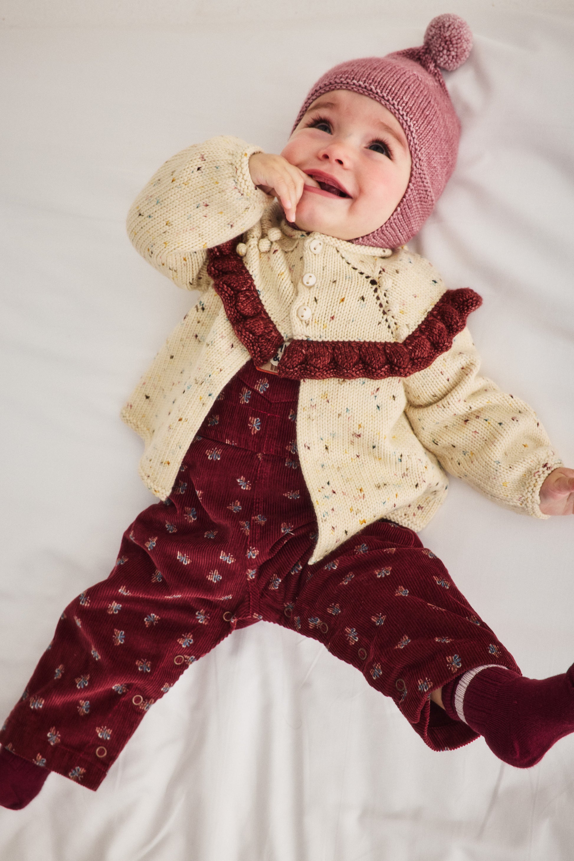 Baby Ruffle Cardigan - Snowglobe Confetti