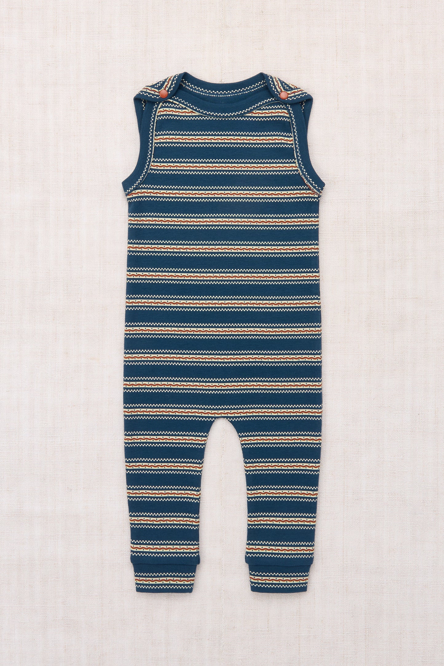 Baby Snap Overall - Marine Blue Sgraffito