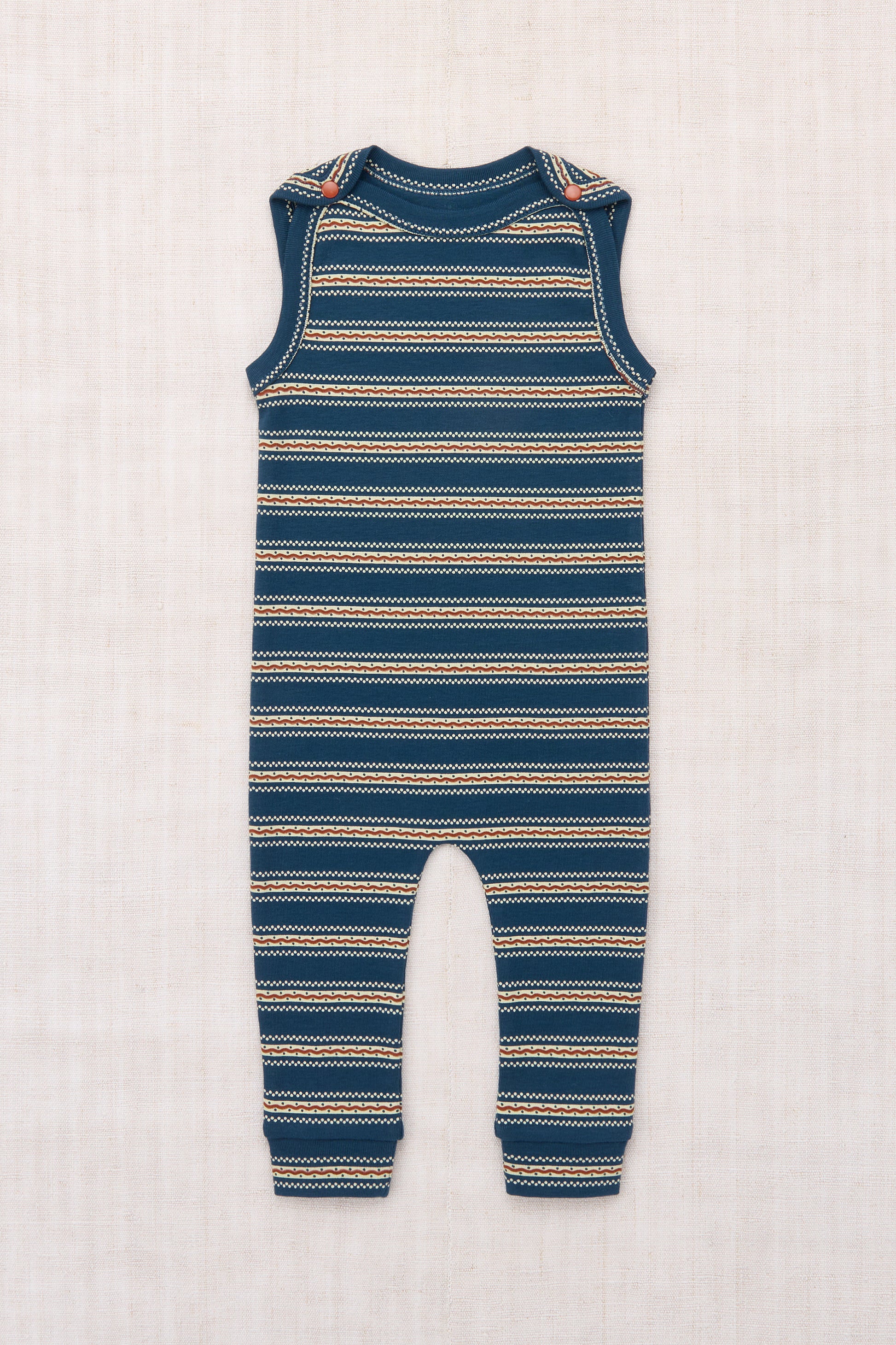 Baby Snap Overall - Marine Blue Sgraffito
