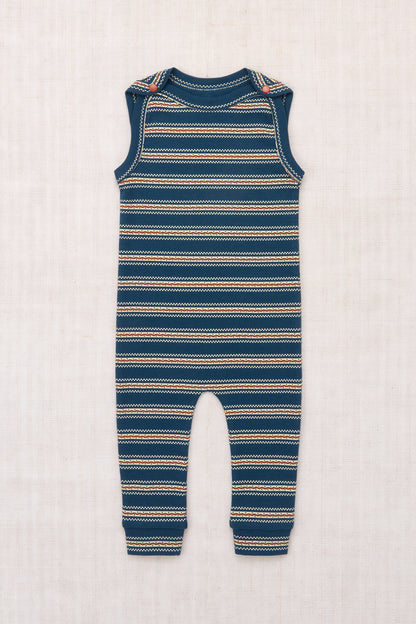 Baby Snap Overall - Marine Blue Sgraffito