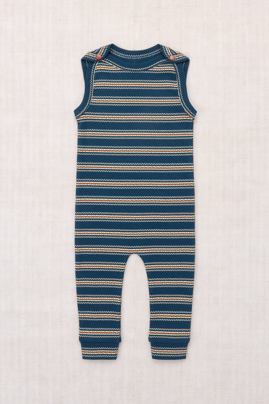Baby Snap Overall - Marine Blue Sgraffito