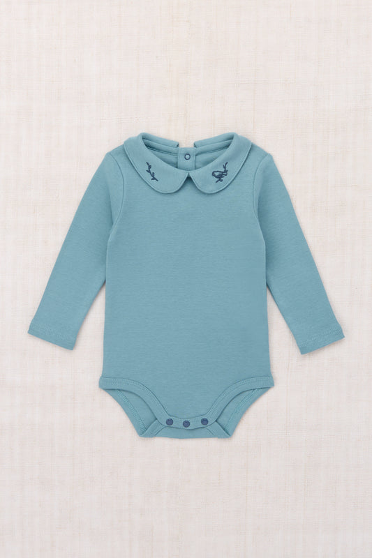 Baby Songbird Petit Collar Onesie - Slate
