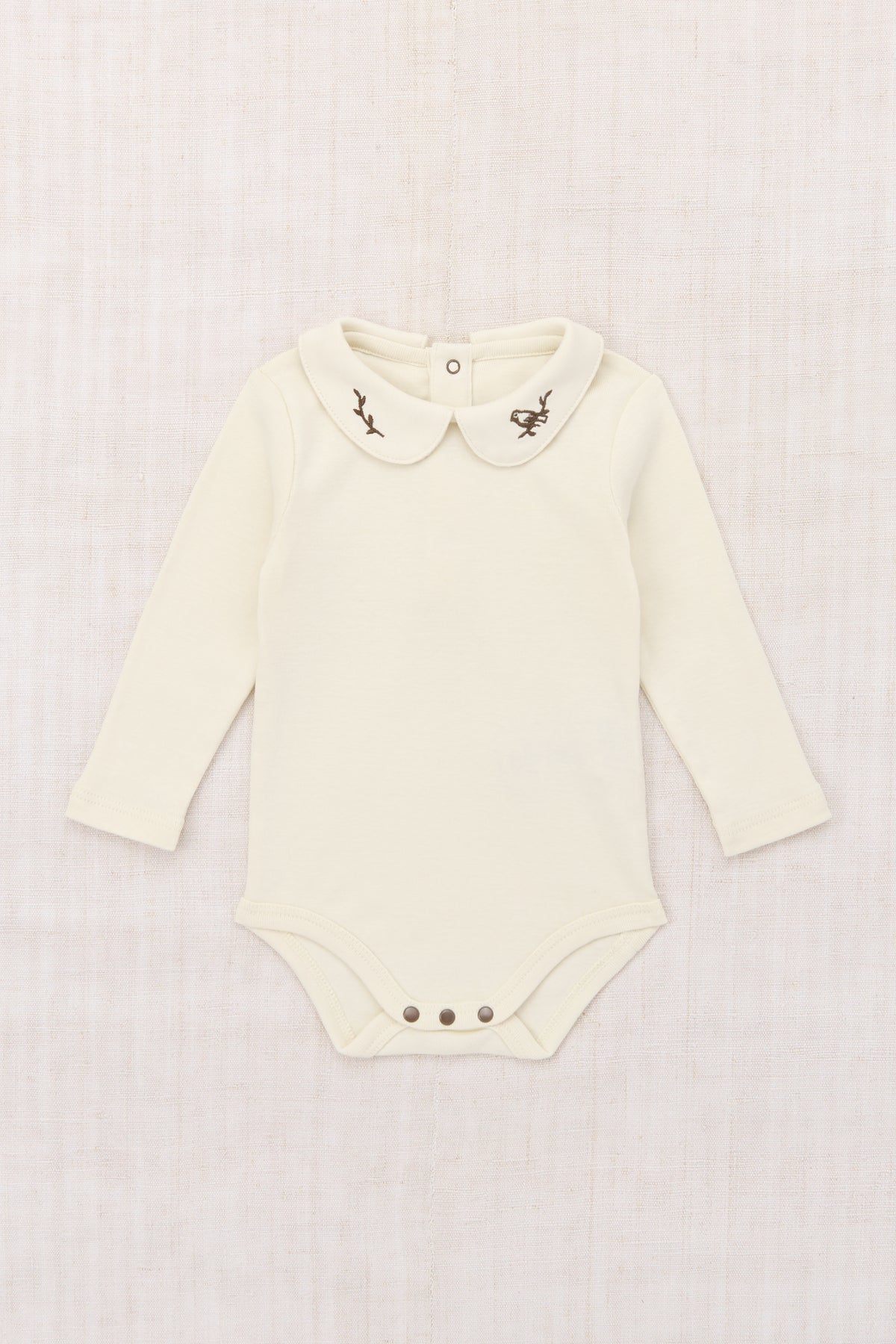 Baby Songbird Petit Collar Onesie - Winter Cream