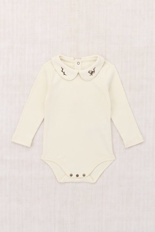 Baby Songbird Petit Collar Onesie - Winter Cream