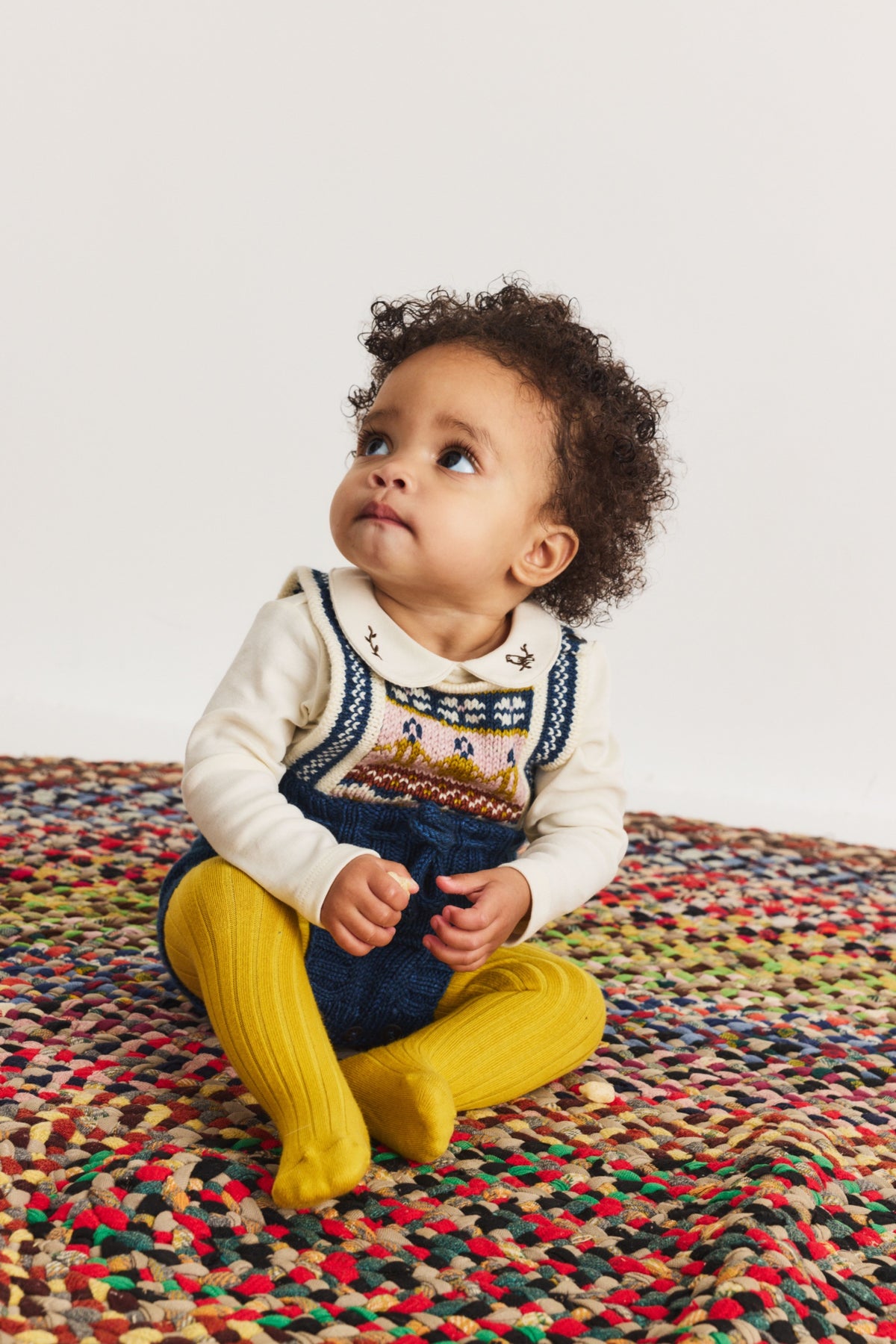 Baby Songbird Petit Collar Onesie - Winter Cream