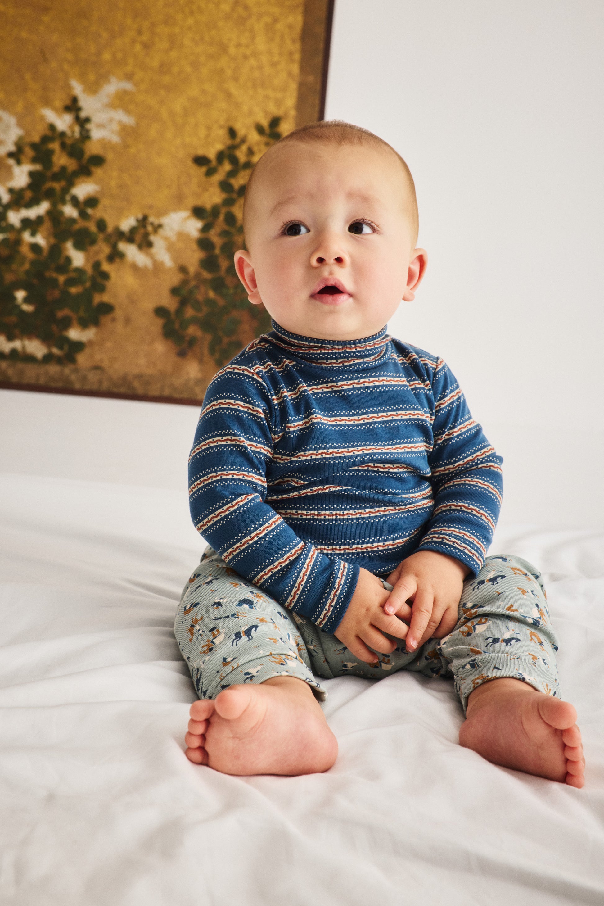 Baby Turtleneck - Marine Blue Sgraffito