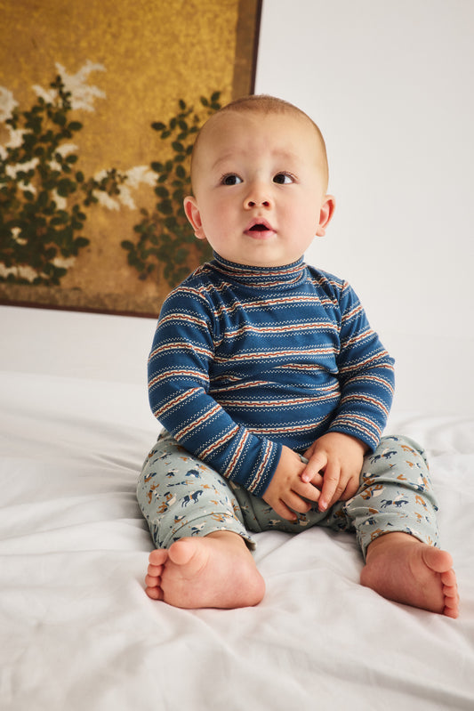 Baby Turtleneck - Marine Blue Sgraffito
