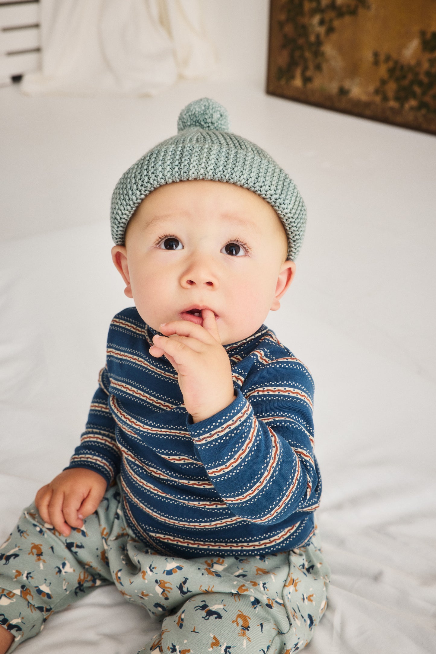 Baby Turtleneck - Marine Blue Sgraffito