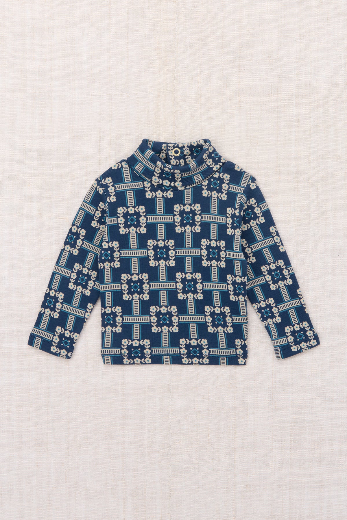 Baby Turtleneck - Moonlight Railroad Floral