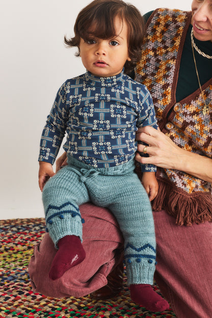 Baby Turtleneck - Moonlight Railroad Floral