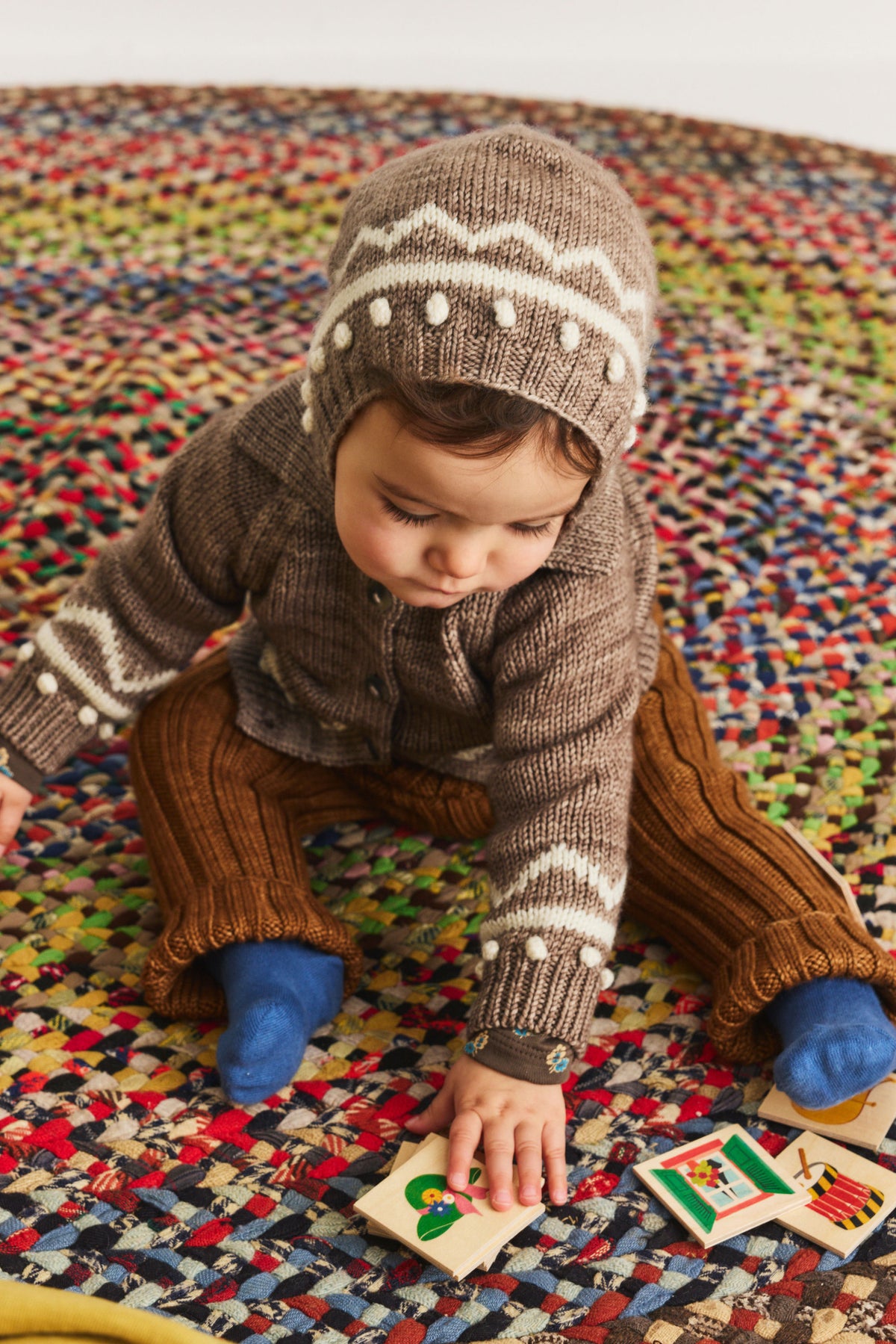 Baby Zig Zag Bonnet - Brut