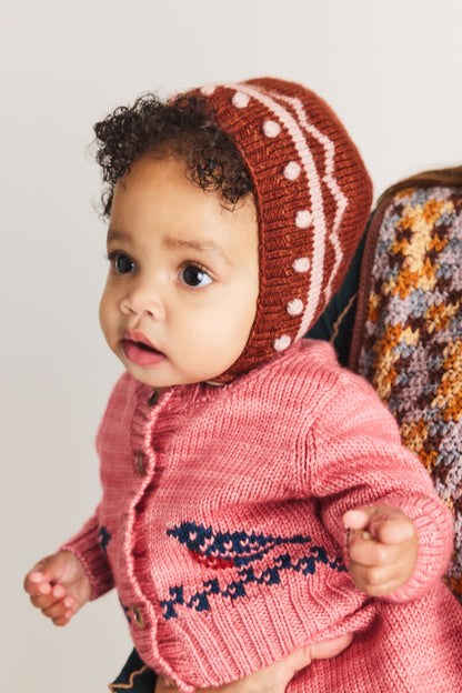 Baby Zig Zag Bonnet - Cedar